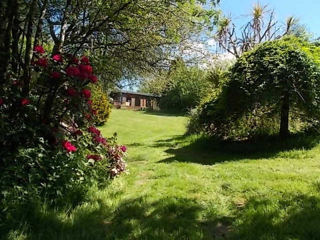 Zahrada ubytování Tudor Lodge with pool & BBQ cabin