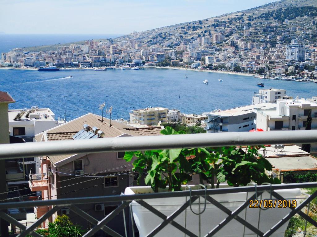 a view of a city and a body of water at Eleni Guest House in Sarandë