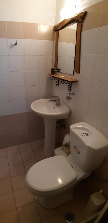 Koupelna v ubytování Pansion Limni