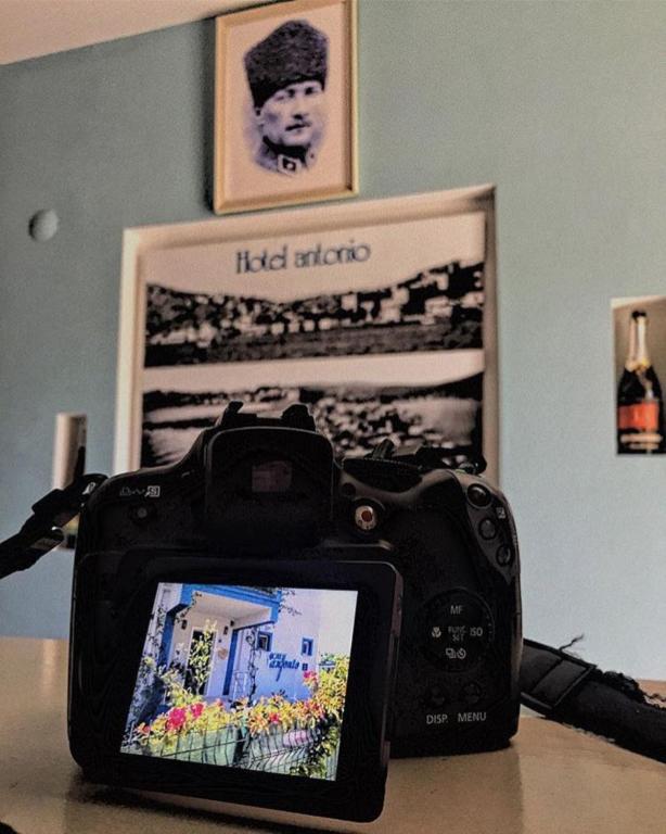 a camera sitting on top of a table at Hotel Antonio in Çeşme
