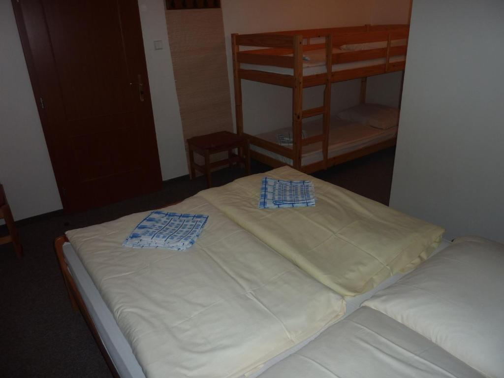 Postel nebo postele na pokoji v ubytování Hotel Flora Dolní Mísečky