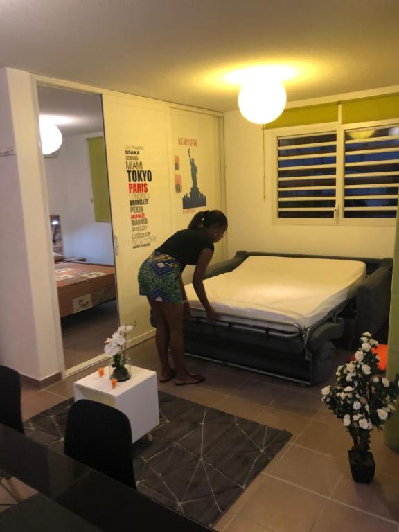 Postel nebo postele na pokoji v ubytování Appartement résidentiel