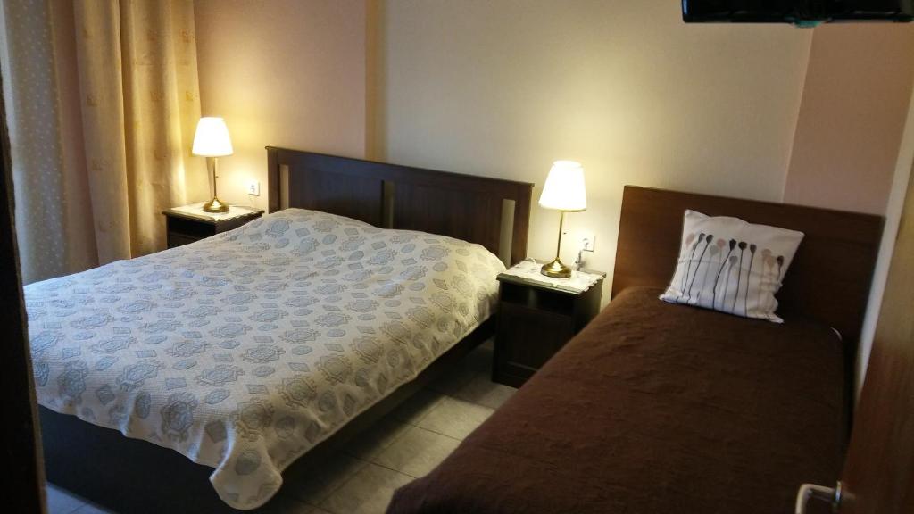 Ліжко або ліжка в номері Villa Vasiliki