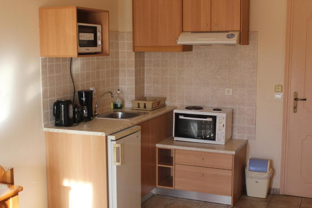 Кухня или мини-кухня в El Greco Apartments
