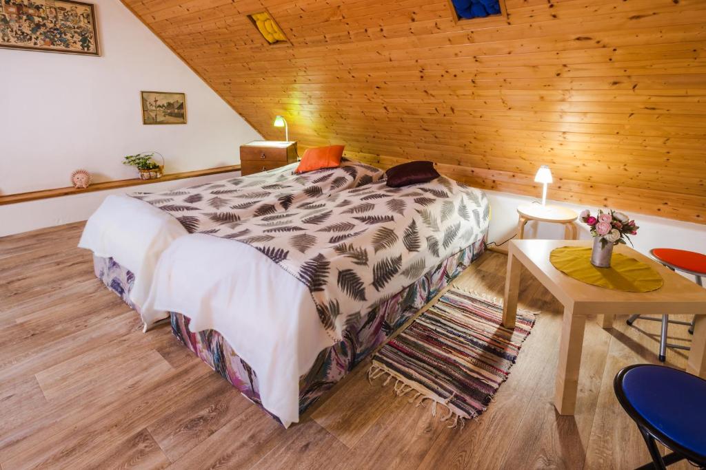 Postel nebo postele na pokoji v ubytování Ubytování Hrusice