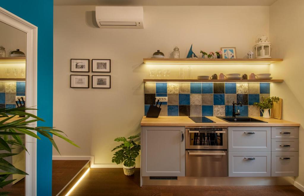 Kuchyň nebo kuchyňský kout v ubytování Luxury Residence Mareta