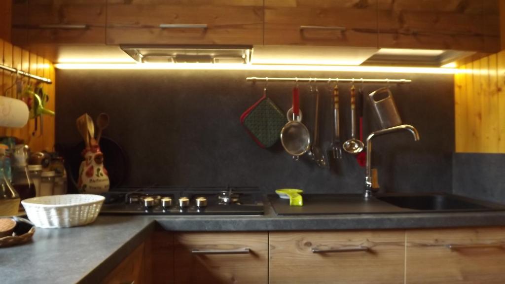 Kuchyň nebo kuchyňský kout v ubytování Chalet del frassino
