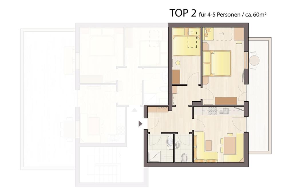 Plán poschodí v ubytovaní Ferienwohnung/Apartment Erna Prommegger