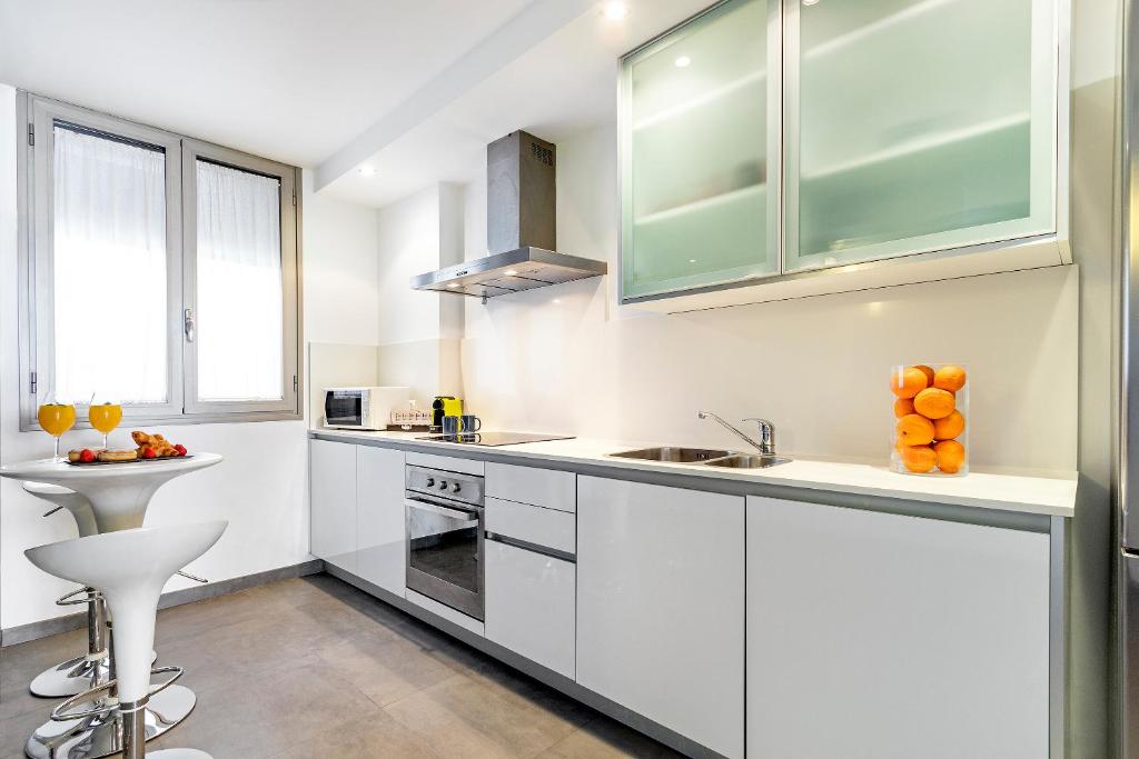 Kuchyň nebo kuchyňský kout v ubytování Apartment Jobi duplex