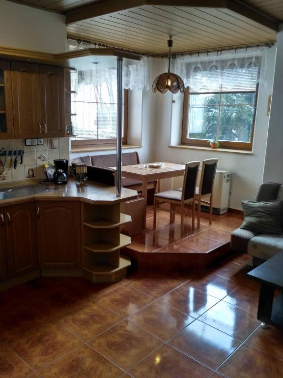 Kuchyň nebo kuchyňský kout v ubytování Apartmá Doubek