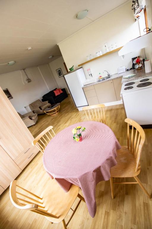 Kuchyň nebo kuchyňský kout v ubytování Saurbær Apartment