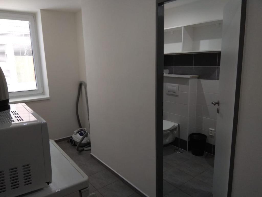 Koupelna v ubytování Apartmány U splavu
