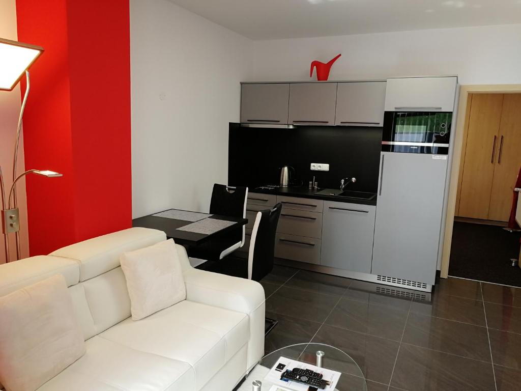 Kuchyň nebo kuchyňský kout v ubytování Apartmány Duo
