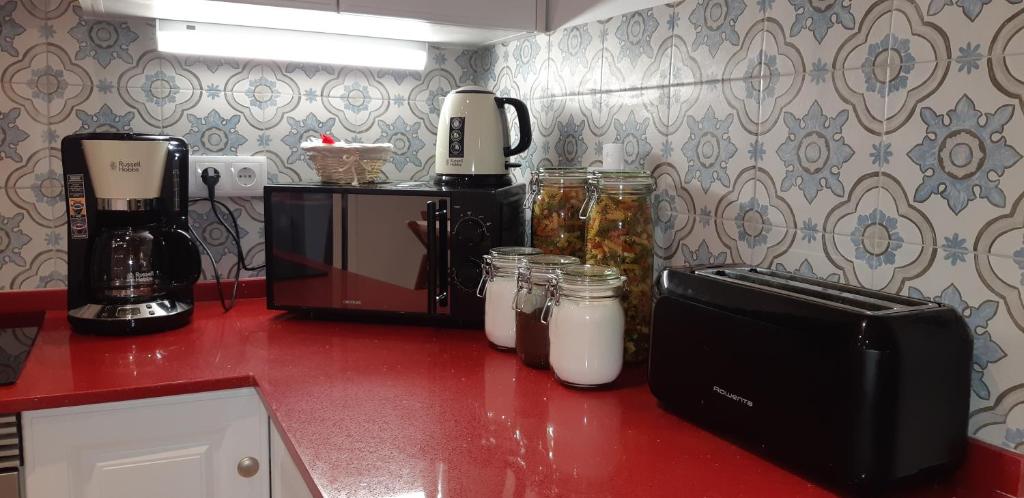 Kuchyň nebo kuchyňský kout v ubytování Apartment San Carlos Alicante