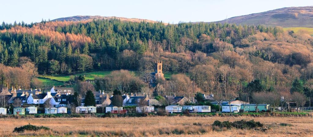 a small village in the middle of a hill at Barholm Accommodation in Creetown