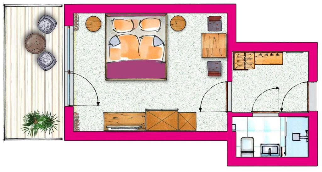 Půdorys ubytování smartHOTEL