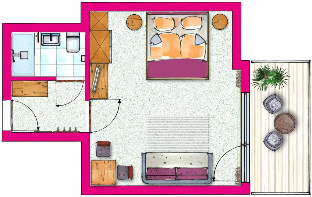 Půdorys ubytování smartHOTEL