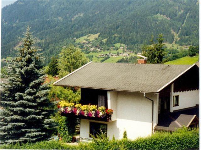 ein Haus mit Blumenkästen an der Seite in der Unterkunft Appartement Ria in Bad Kleinkirchheim