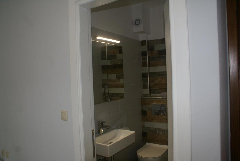 Koupelna v ubytování Nostos Rooms Ammouliani
