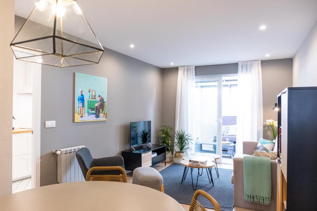 Posezení v ubytování Apartamento de diseño centrico con terraza espectacular