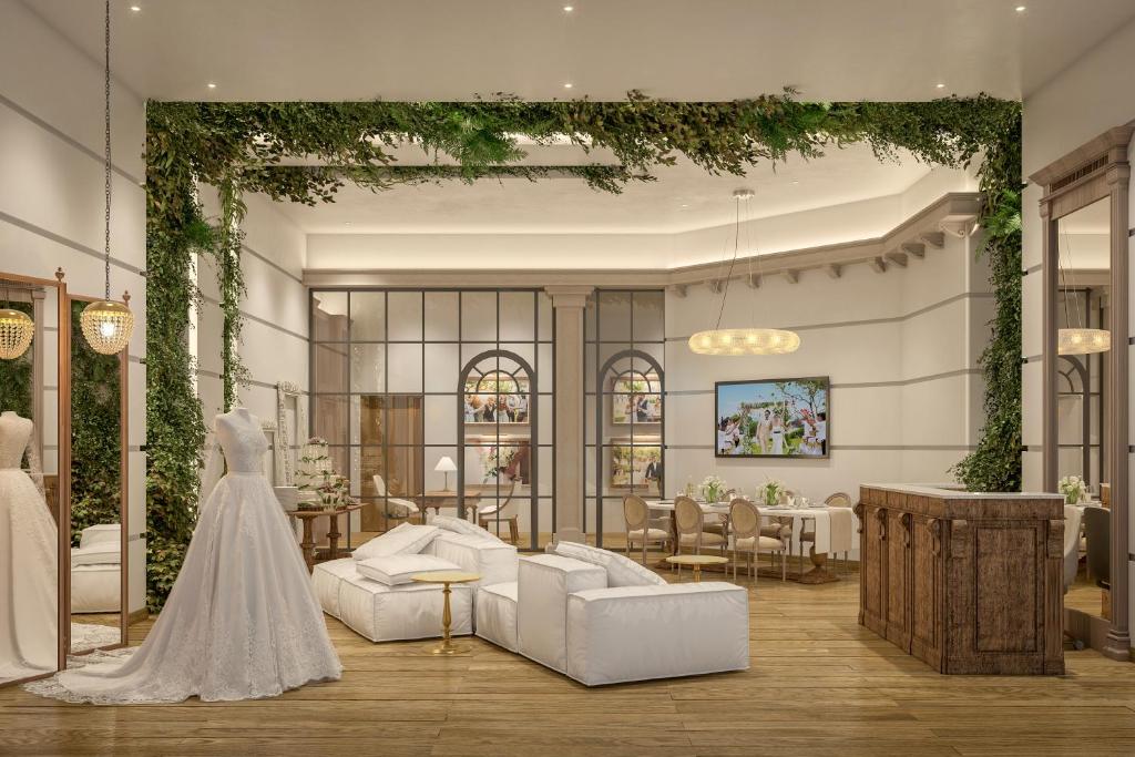 a rendering of a wedding dress in a room at Hyatt Ziva Cap Cana in Punta Cana