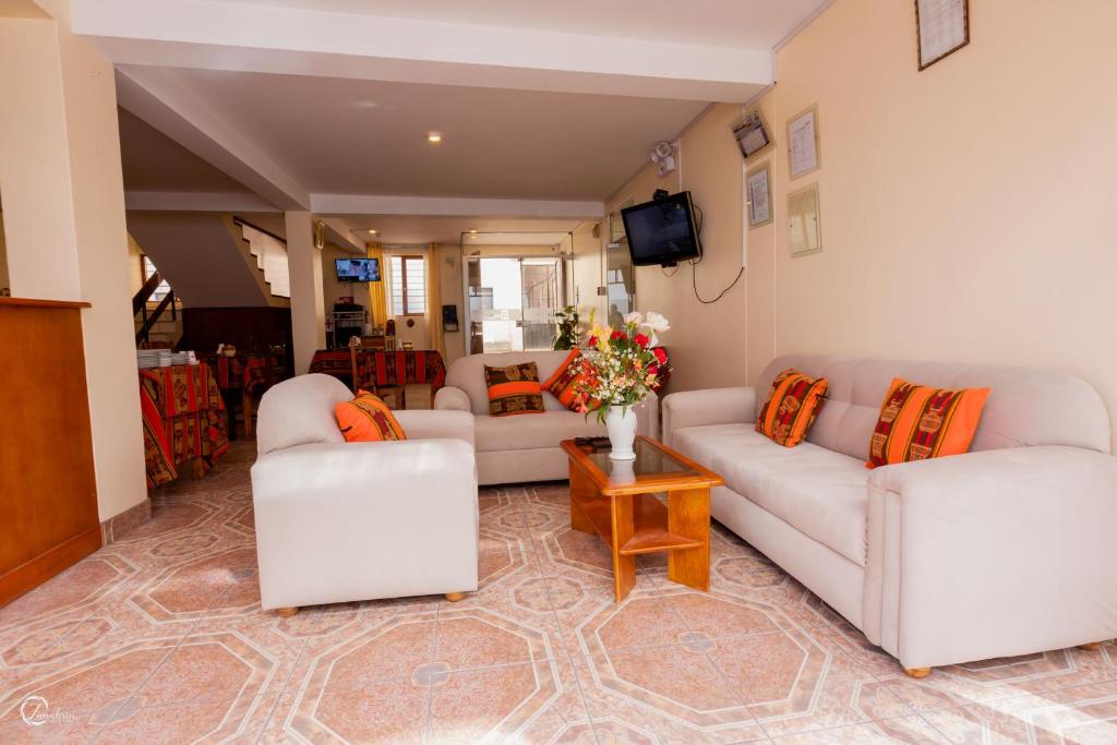 Posezení v ubytování Quechua Hostal Recoleta