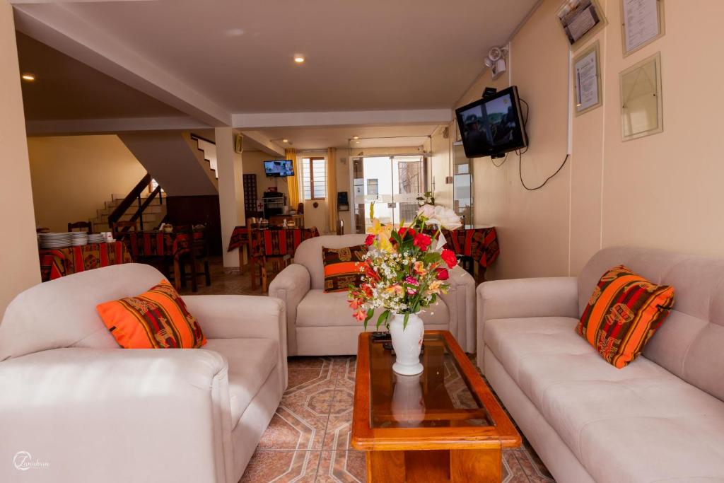 Posezení v ubytování Quechua Hostal Recoleta
