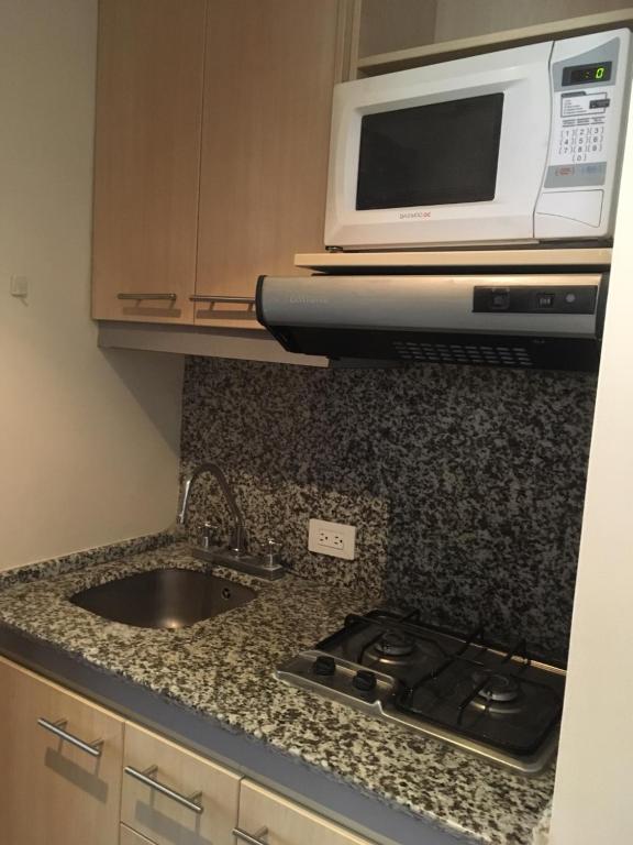 Kuchyň nebo kuchyňský kout v ubytování Suites Parque Real