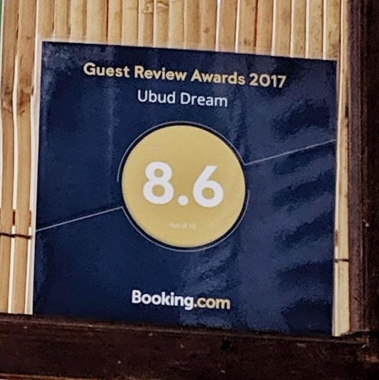 Certifikát, hodnocení, plakát nebo jiný dokument vystavený v ubytování Ubud Dream