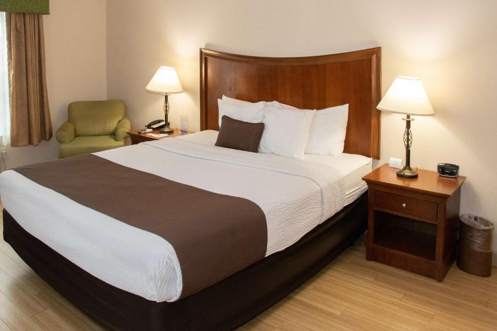 a hotel room with a large bed and a chair at Best Western I-5 Inn & Suites in Lodi