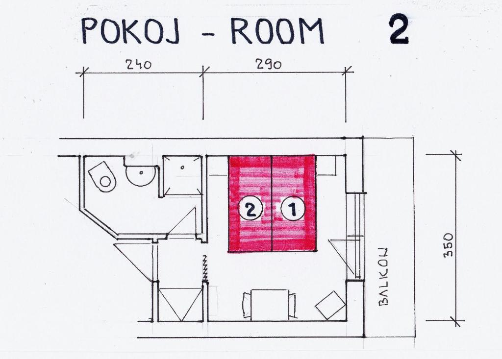 Půdorys ubytování Pension Kubát