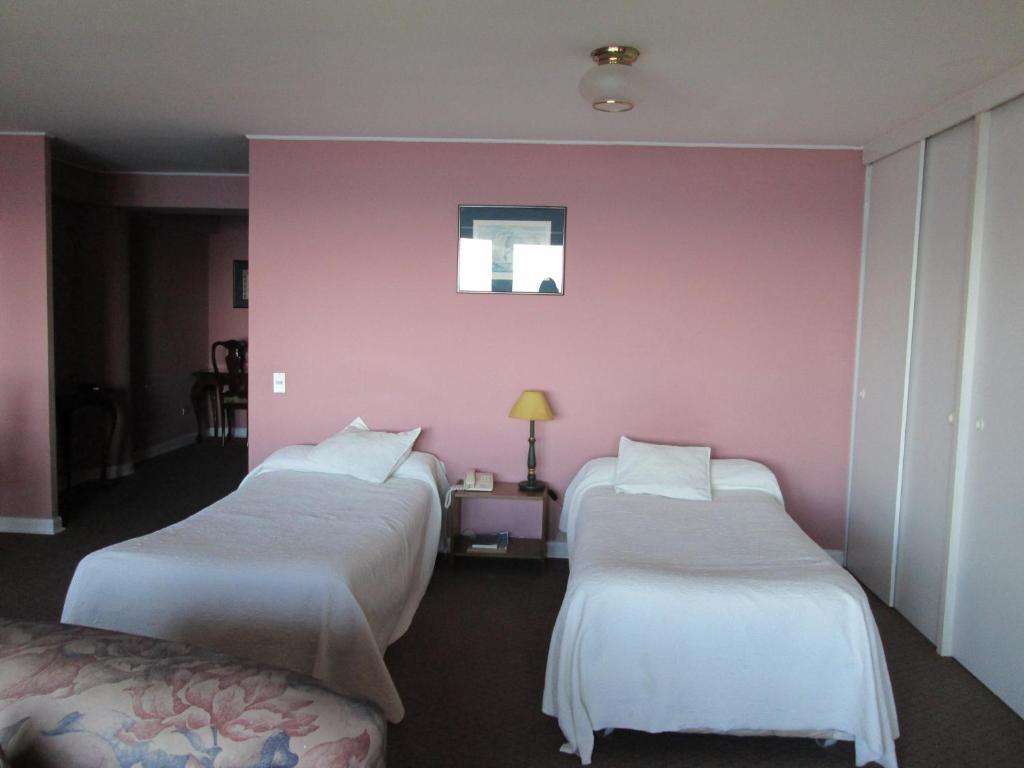 Postel nebo postele na pokoji v ubytování Hotel Apart Colón