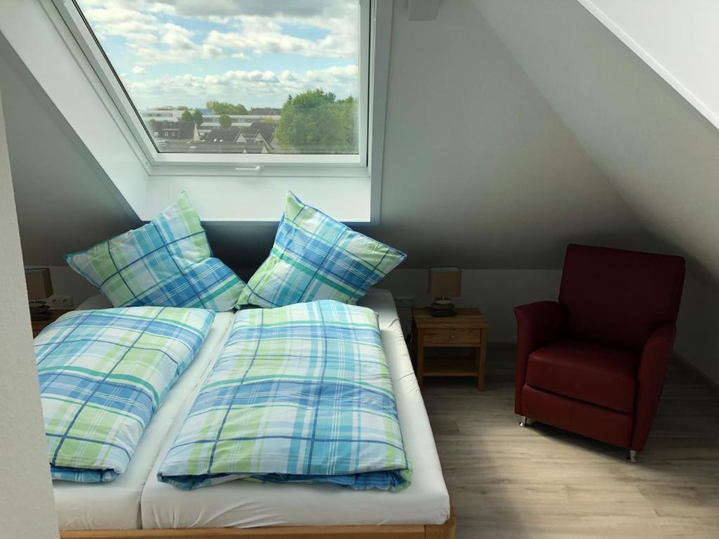 Postel nebo postele na pokoji v ubytování Haus Rechteck
