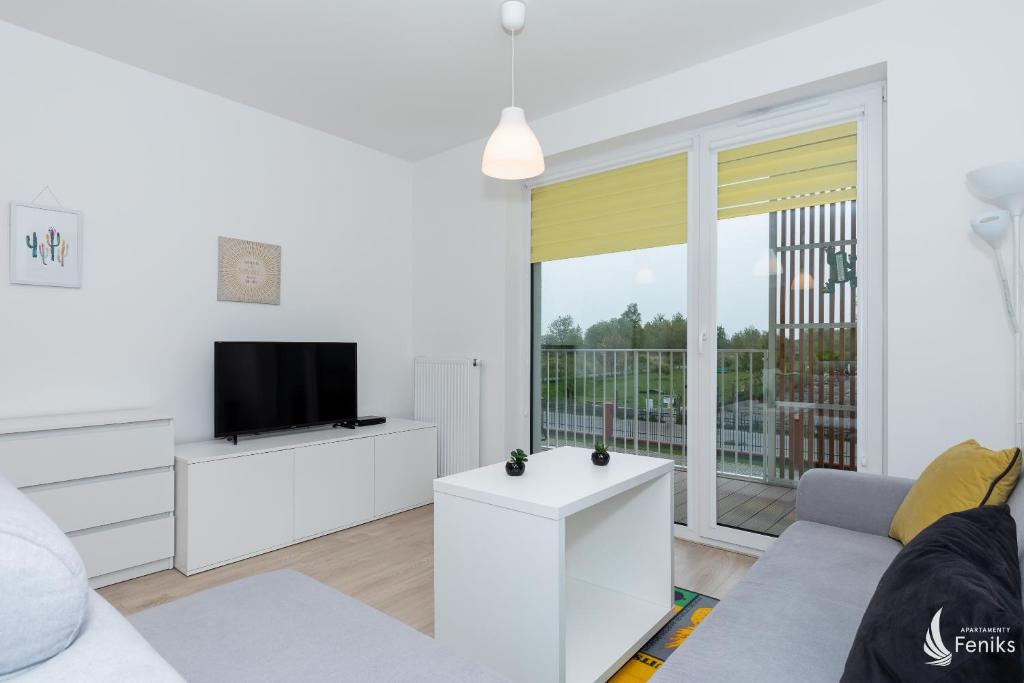 Televízia a/alebo spoločenská miestnosť v ubytovaní Feniks SPA Apartments 10 by Jantar Apartamenty Kołobrzeg