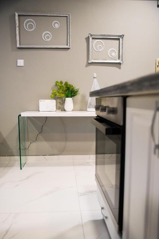 Kuchyň nebo kuchyňský kout v ubytování Diamond Lux Apartment
