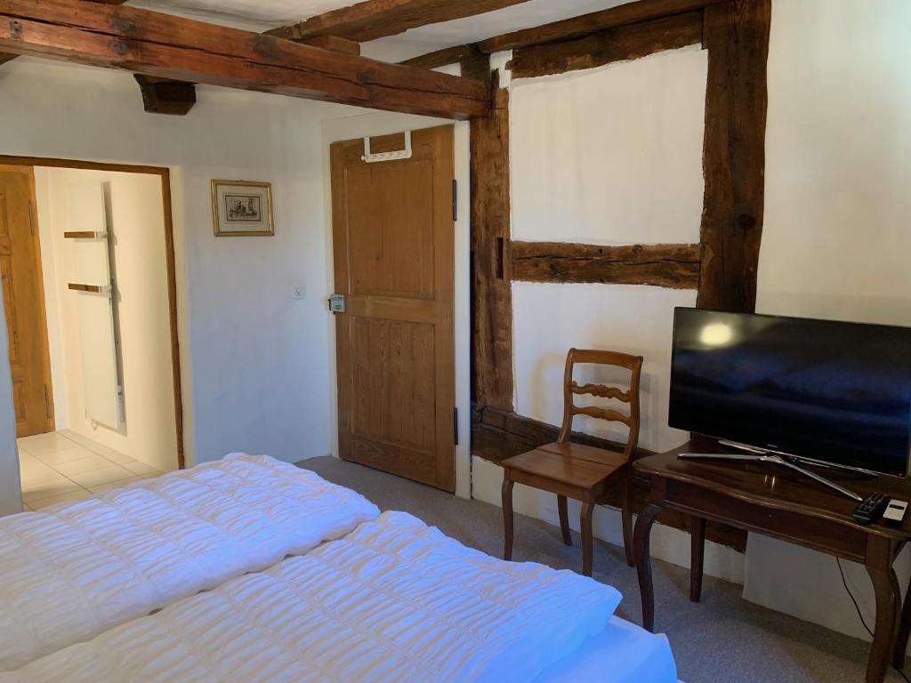 TV a/nebo společenská místnost v ubytování Guesthouse Les Mignardises