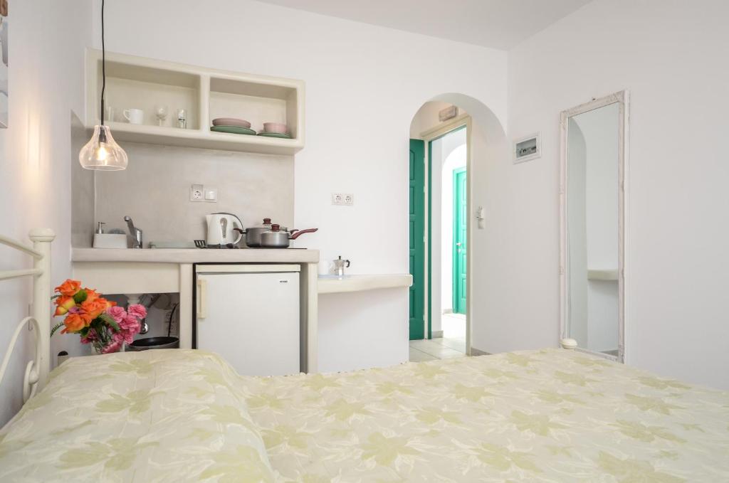 Kuchyň nebo kuchyňský kout v ubytování simos luxury apartments