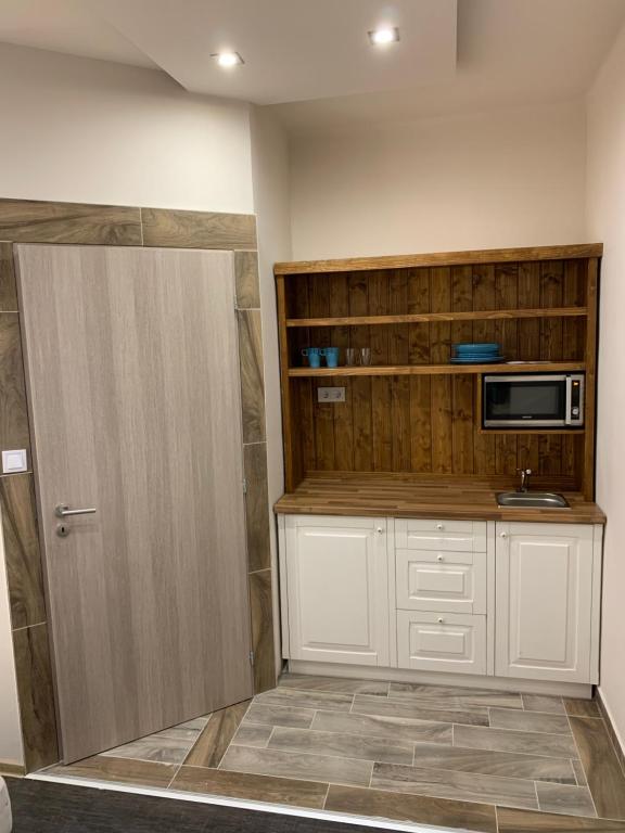 Kuchyň nebo kuchyňský kout v ubytování Silver Lounge Siófok