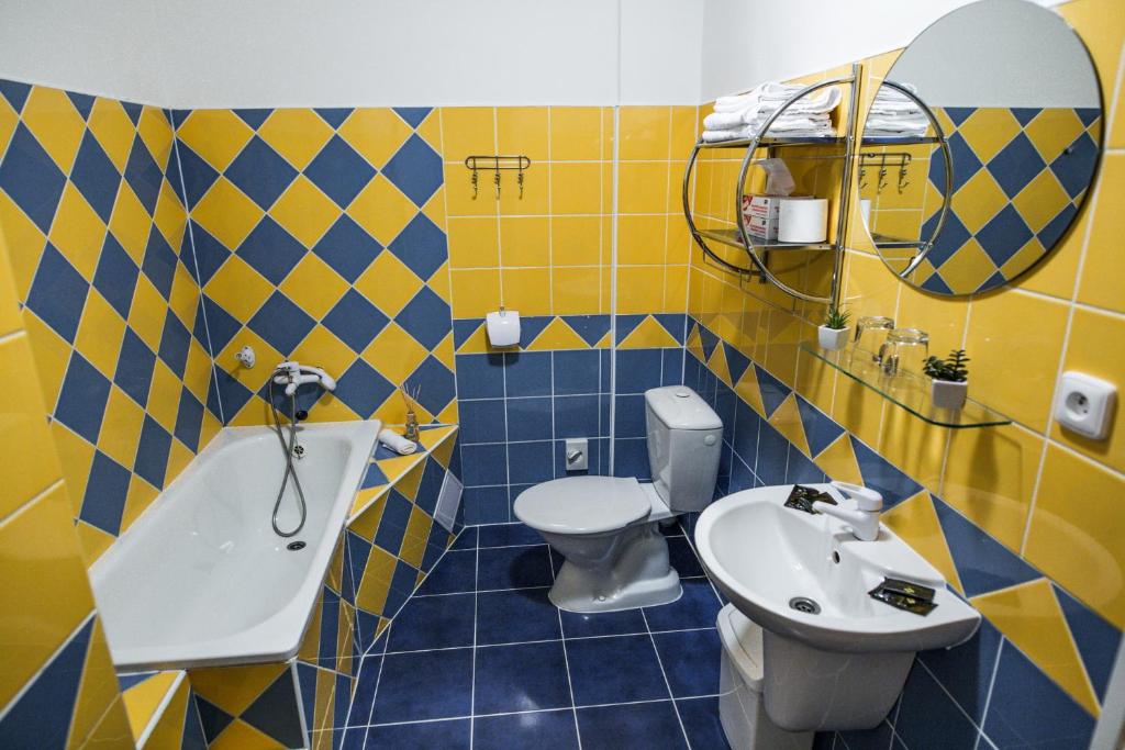 Koupelna v ubytování Hotel Dejmalik