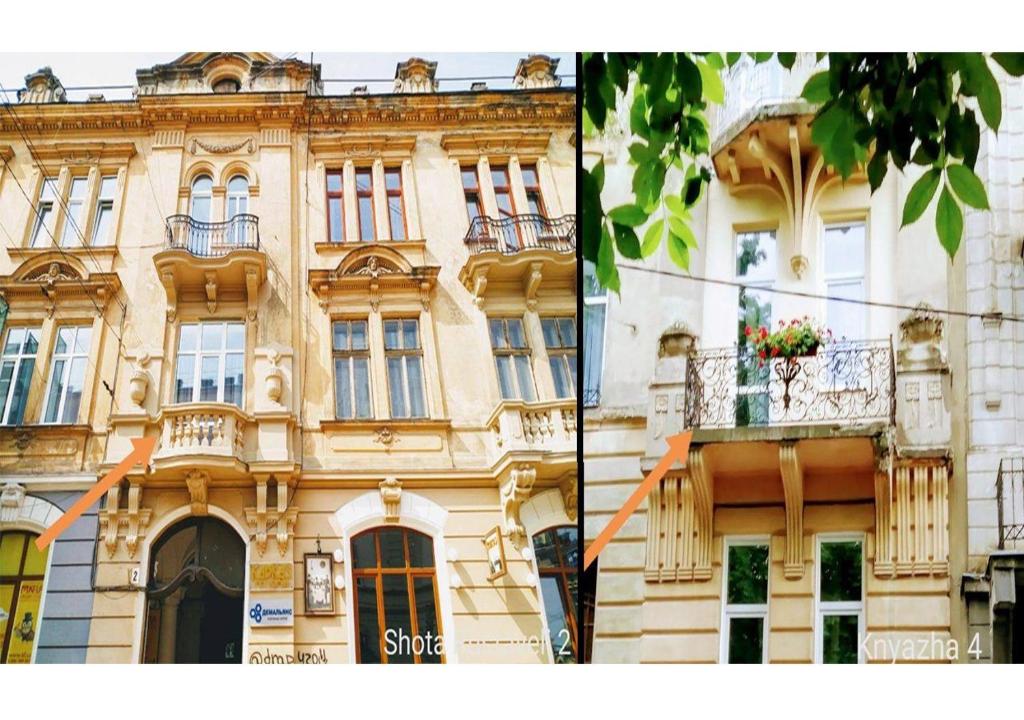 リヴィウにあるFamily apartments in Lviv center with balconyの二枚の写真