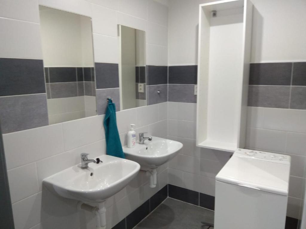 Koupelna v ubytování Apartmány U splavu