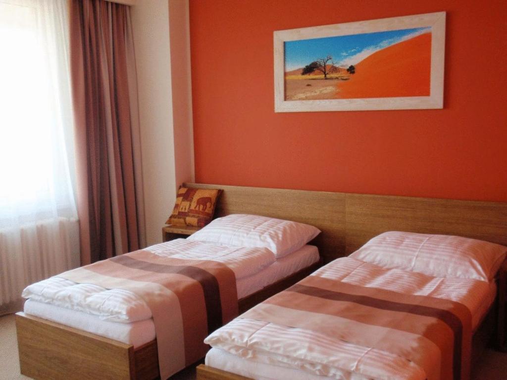 Postel nebo postele na pokoji v ubytování Afrika Hotel Frýdek-Místek