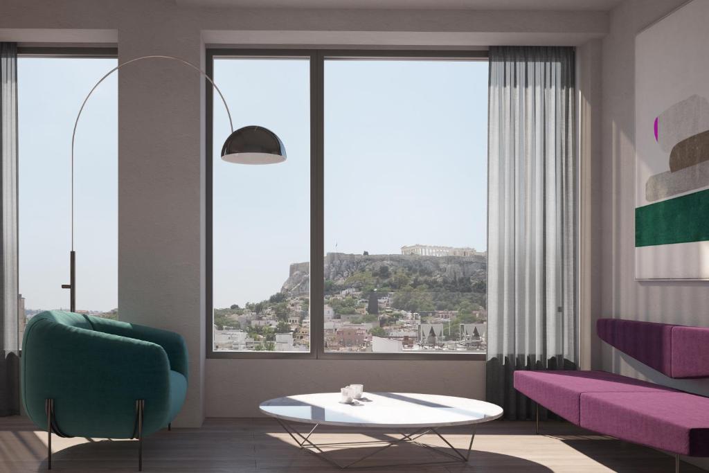 Posezení v ubytování Athens Utopia Ermou