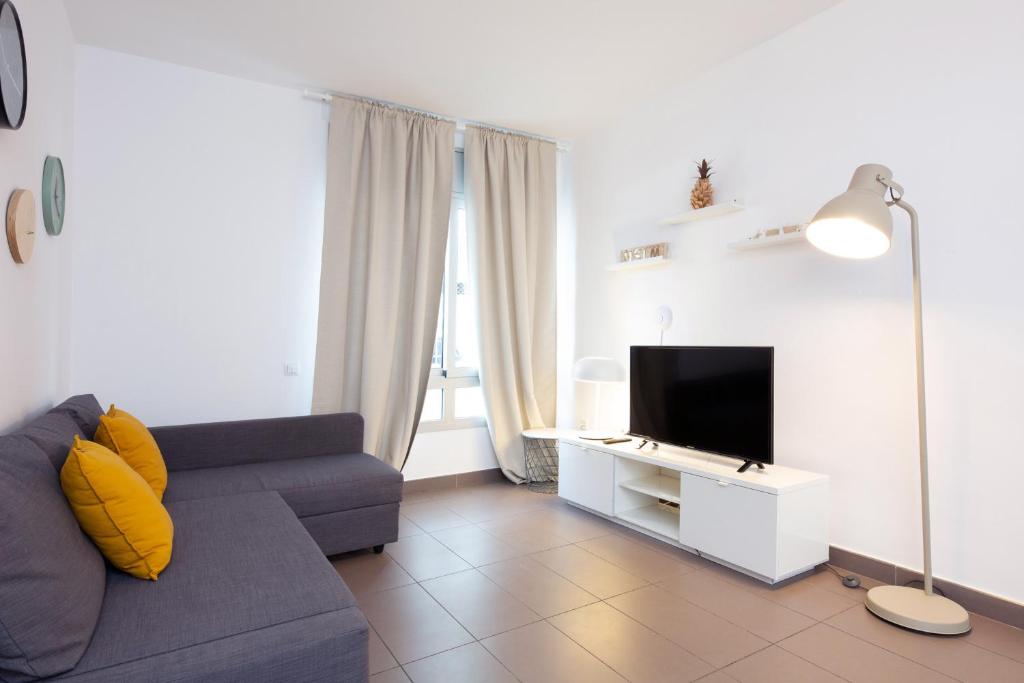 TV a/nebo společenská místnost v ubytování Apartamentos Cornellalux