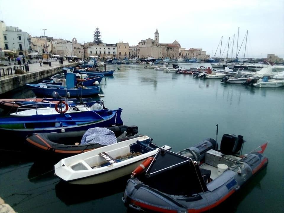 a bunch of boats are docked in a harbor at Casa Gisella in Trani