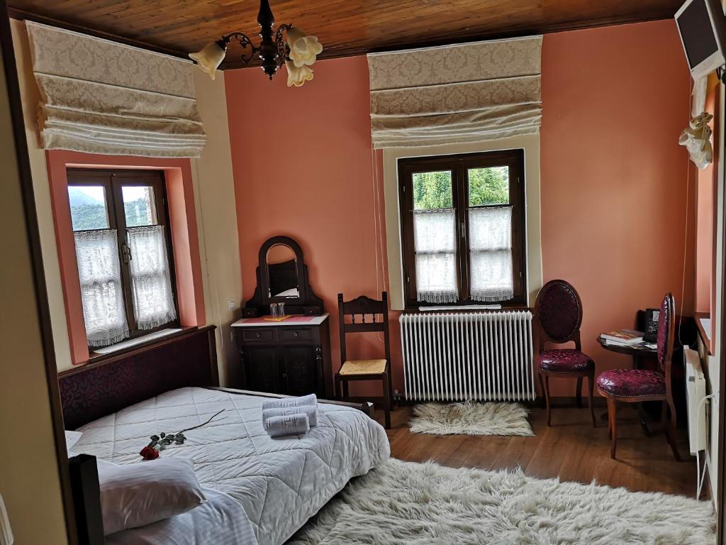 Postel nebo postele na pokoji v ubytování Stavraetos
