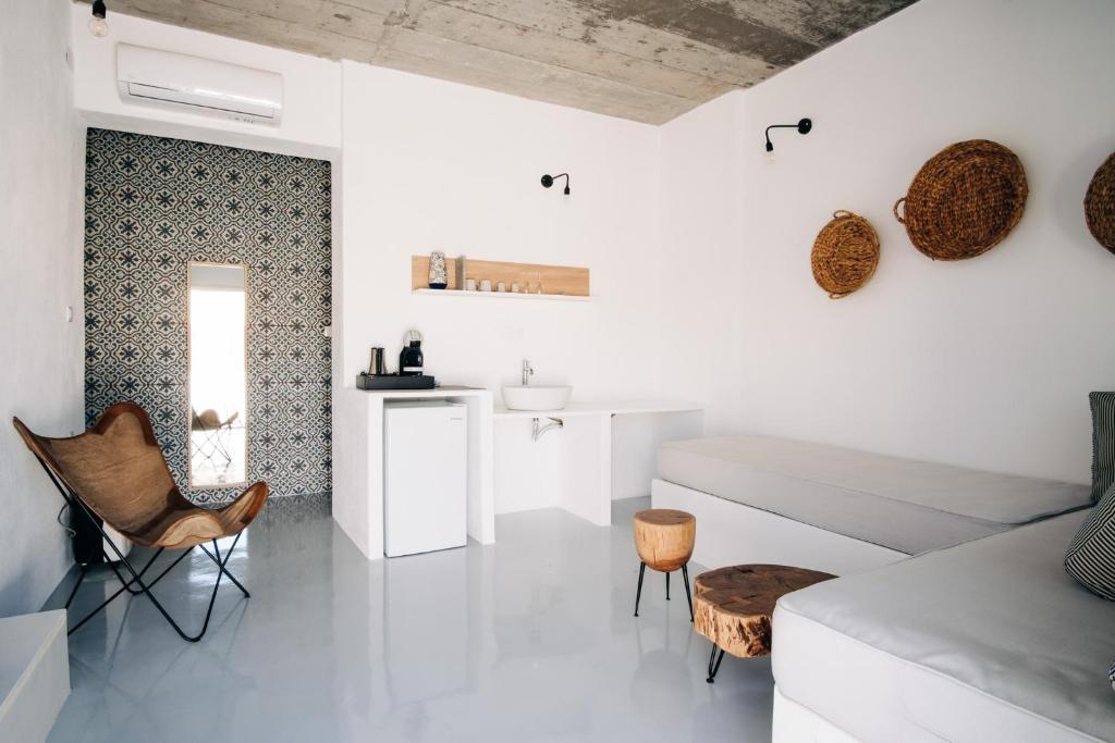 Kuchyň nebo kuchyňský kout v ubytování Mesanto Luxury Suites