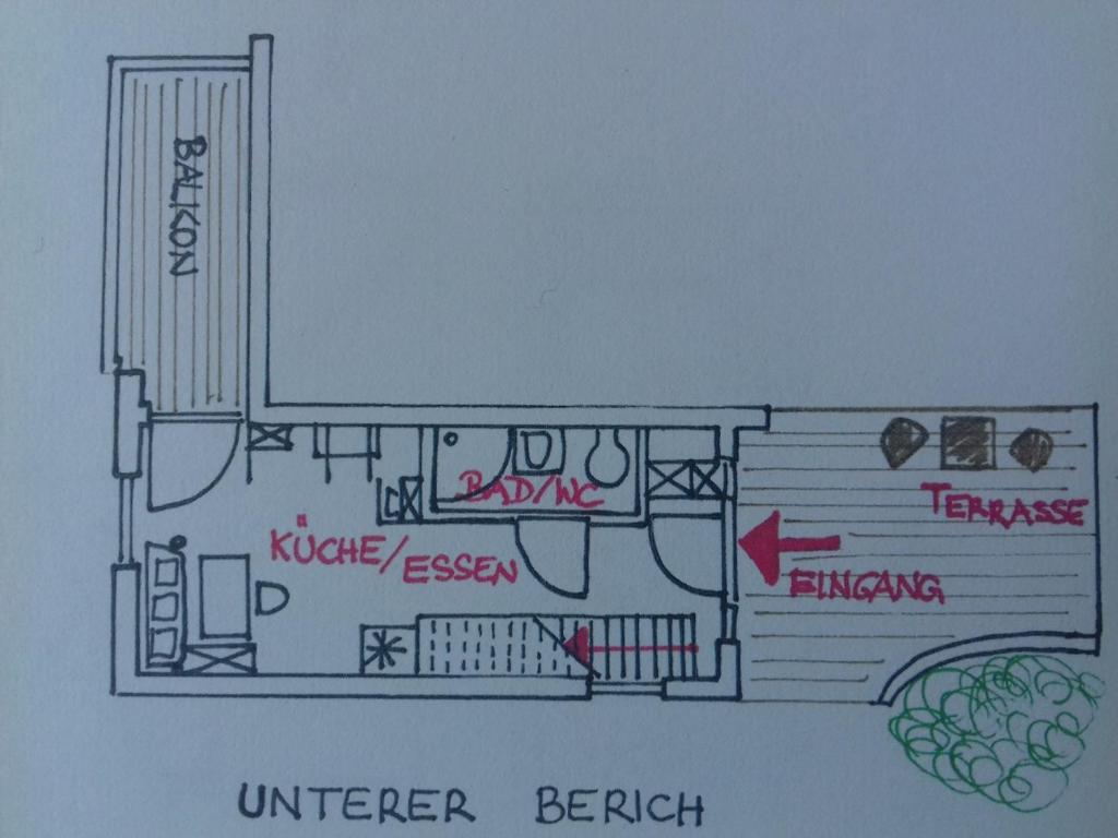 Plán poschodí v ubytovaní Ferienwohnung Wiesmühlstrasse