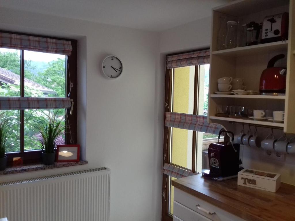 Kuchyňa alebo kuchynka v ubytovaní Ferienwohnung Wiesmühlstrasse