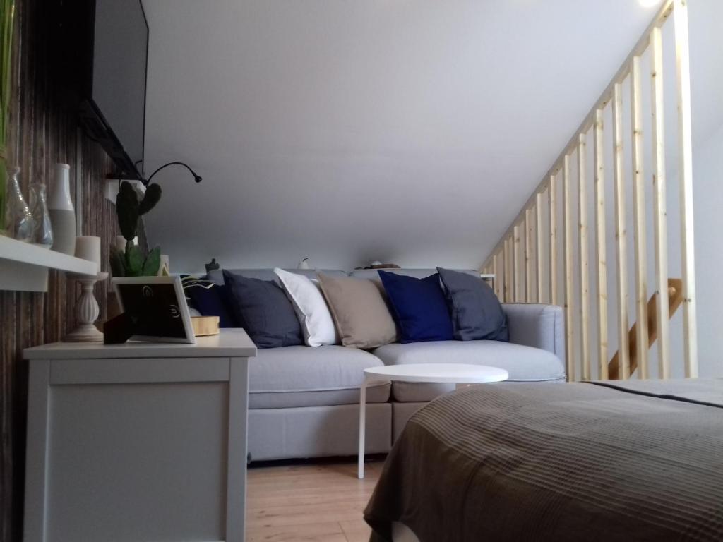 Posteľ alebo postele v izbe v ubytovaní Ferienwohnung Wiesmühlstrasse